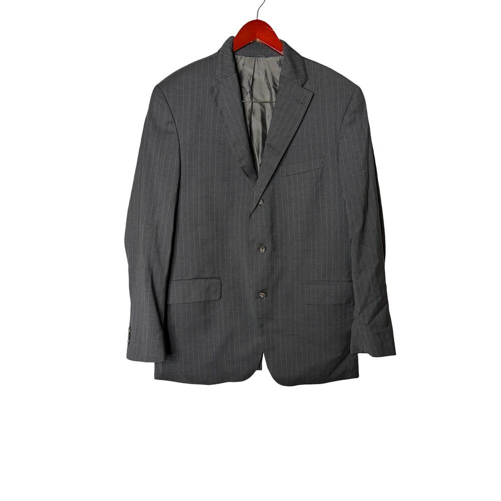 J.Press grey stripe wool blazer jacket sz 42R